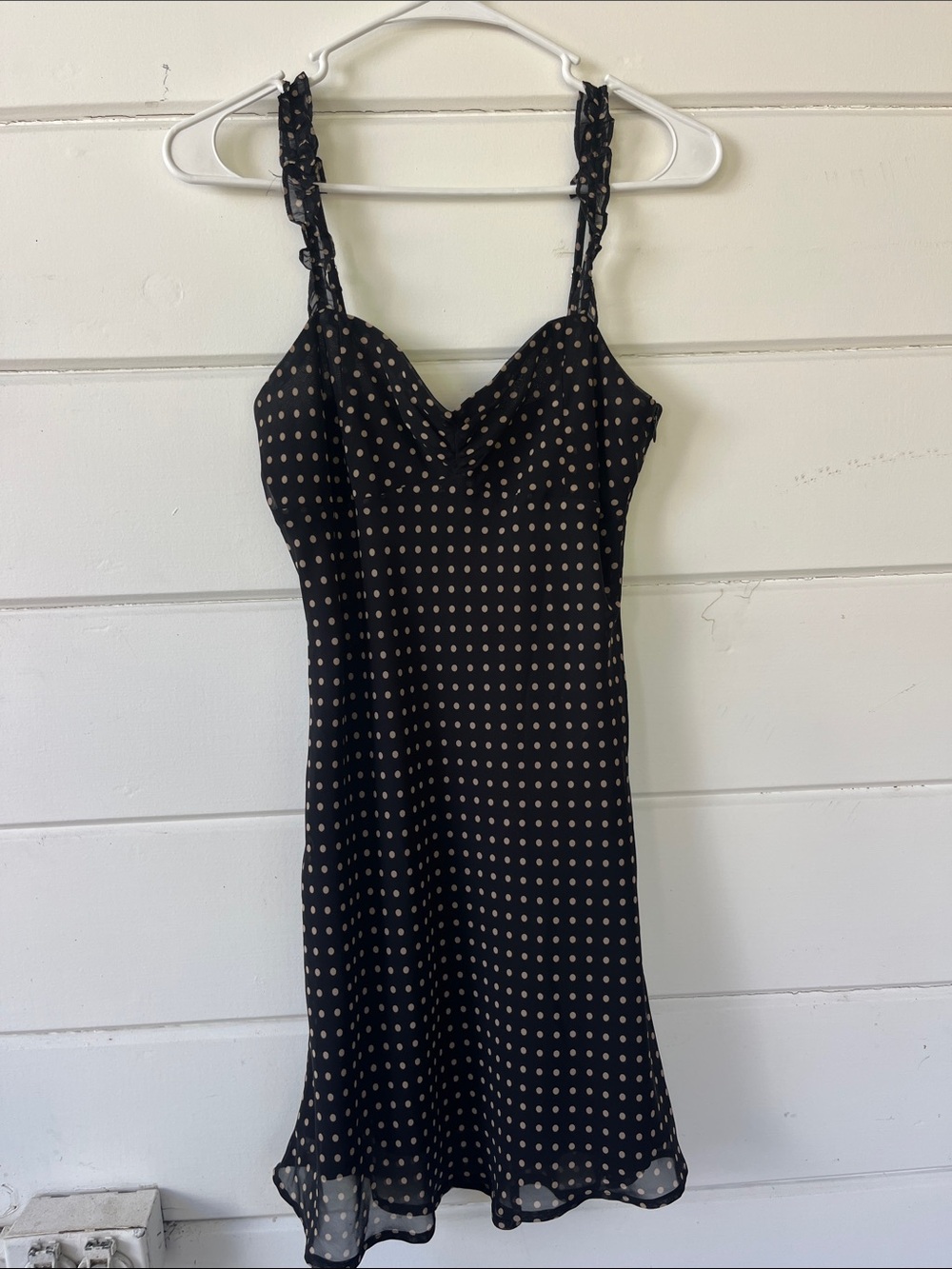 Urban Outfitters Black Dress with Cream Polka Dots